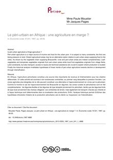Le péri-urbain en Afrique : une agriculture en marge ? - article ; n°1 ; vol.241, pg 48-55