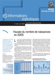 Hausse du nombre de naissances en 2005