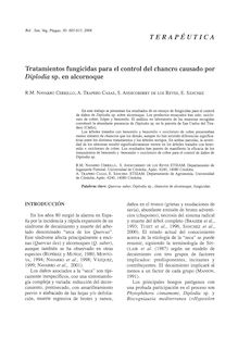 Tratamientos fungicidas para el control del chancro causado por Diplodia sp. en alcornoque