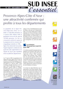 Provence-Alpes-Côte d Azur : une attractivité qui profite à tous les départements