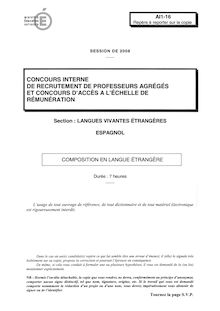 Composition en langue étrangère 2008 Agrégation d espagnol Agrégation (Interne)
