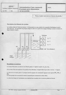 Logique et automatismes industriels 2001 Ingénierie et Management de Process Université de Technologie de Belfort Montbéliard