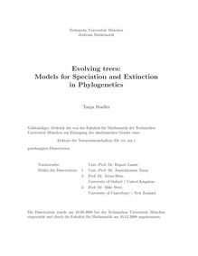 Evolving trees [Elektronische Ressource] : models for speciation and extinction in phylogenetics / Tanja Stadler