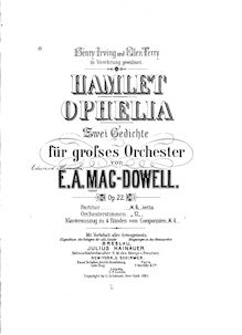 Partition complète, Hamlet et Ophelia, MacDowell, Edward