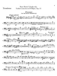 Partition Trombone, violon Concerto, D major, Tchaikovsky, Pyotr
