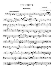 Partition violoncelle, corde quatuor, Op.25 No.2, Qvartett för två violiner, viola och violoncell [Op. 25, no. 2]