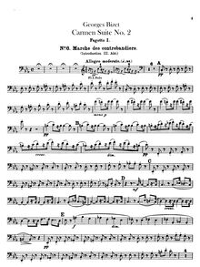 Partition basson 1, 2, Carmen  No.2, Bizet, Georges
