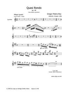 Partition flûte, Quasi Rondo, Peters-Rey, Gregor