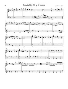 Partition Sonata R.39 en D minor, clavier sonates R.31–40, Soler, Antonio