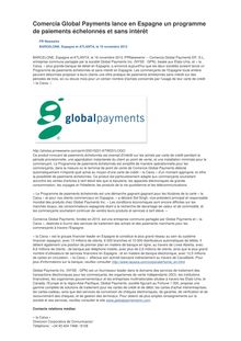 Comercia Global Payments lance en Espagne un programme de paiements échelonnés et sans intérêt
