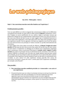 Baccalauréat Philosophie 2016 - Série L - Sujet 1