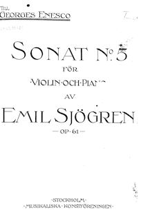 Partition violon et partition de piano, violon Sonata No.5, Op.61