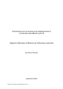 rapport Rousso - Commission sur le racisme et le négationnisme à l ...