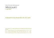 Partition Orchestral Score, Piano Concerto No.4, G major, Mozart, Wolfgang Amadeus