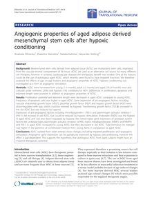 Angiogenic properties of aged adipose derived mesenchymal stem cells after hypoxic conditioning