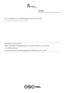 Les problèmes du développement de Cuba - article ; n°4 ; vol.1, pg 447-460