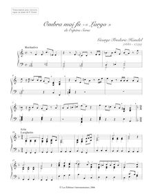 Partition complète (avec Recitativo), Serse, Xerxes, Handel, George Frideric