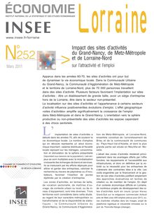 Impact des sites dactivités du Grand-Nancy, de Metz-Métropole et de Lorraine-Nord sur lattractivité et lemploi