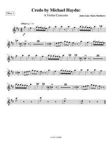 Partition hautbois 1, Credo by Michael Haydn: A violon Concerto