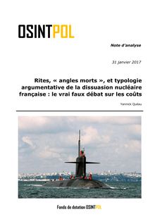 Rites, « angles morts », et typologie argumentative de la dissuasion nucléaire française : le vrai faux débat sur les coûts