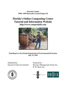 Sarasota County Florida s Online Composting Center Tutorial and Information Website - Recycling - Solid