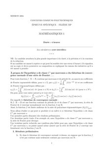 Mathématiques 1 2004 Classe Prepa MP Concours Instituts Nat. Polytechniques (INP - ENSI)