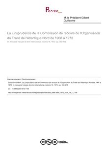 La jurisprudence de la Commission de recours de l Organisation du Traité de l Atlantique Nord de 1968 à 1972 - article ; n°1 ; vol.18, pg 392-412