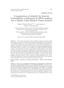 Computation of identity by descent probabilities conditional on DNA markers viaa Monte Carlo Markov Chain method
