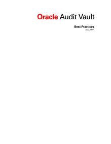Oracle Audit Vault Best Practices