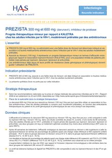 PREZISTA 300 mg - Synthèse d avis PREZISTA - CT-6572-6833