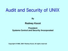 Audit and Security of UNIX