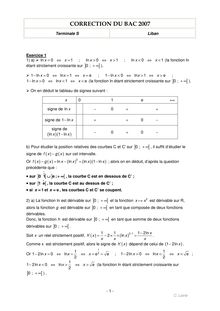 Corrigé du bac S 2007: Mathématique Obligatoire