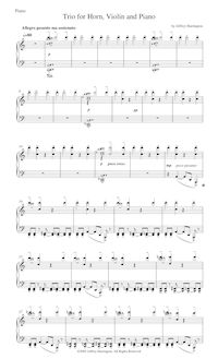 Partition Piano, Trio pour cor, violon et Piano, Harrington, Jeffrey Michael