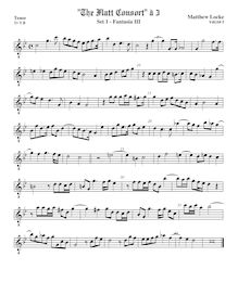 Partition ténor viole de gambe (octave aigu clef), Flatt Consort par Matthew Locke