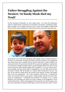 Father Struggling Against the Deniers  At Sandy Hook died my Noah 