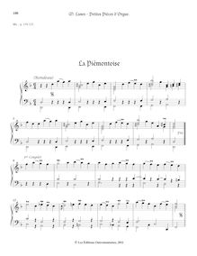 Partition La Piémontoise, rondeau (clavecin), Petites Pièces d Orgue