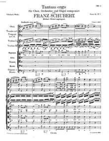 Partition complète, Tantum ergo, D.460, C major, Schubert, Franz