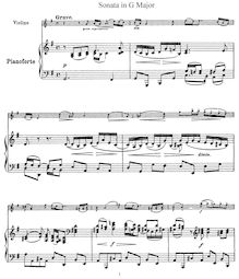 Partition Sonata en G Major, violon sonates, Tartini, Giuseppe