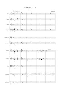 Partition complète, Symphony Hob.I:74, E♭ major, E♭ major, Haydn, Joseph