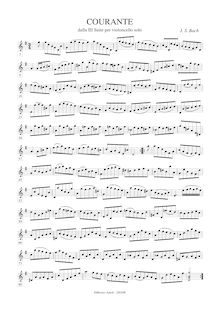 Partition Descant- ou ténor enregistrement , violoncelle  No.3, C major