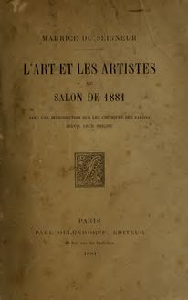 L art et les artistes au Salon de 1881 : avec une introduction sur les critiques des Salons depuis leur origine