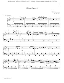 Partition Sonatina No.4, 6 sonates Op.36, Clementi, Muzio