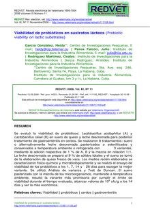 Viabilidad de probióticos en sustratos lácteos (Probiotic viability on lactic substrates)