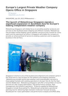 Europe s Largest Private Weather Company Opens Office in Singapore