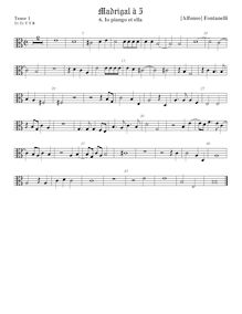 Partition ténor viole de gambe 1, alto clef, Primo Libro di Madrigali par Alfonso Fontanelli