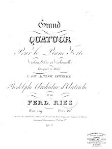 Partition Piano, Piano quatuor No.3, E minor, Ries, Ferdinand