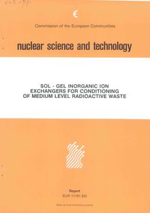 Sol - gel inorganic ion exchangers for conditioning of medium level radioactive waste