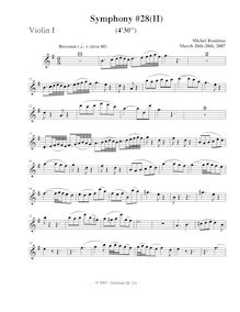 Partition violons I, Symphony No.28, G major, Rondeau, Michel par Michel Rondeau