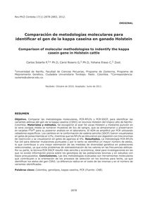 Comparación de metodologías moleculares para identificar el gen de la kappa caseína en ganado Holstein