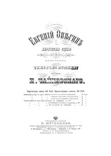 Partition Title, D.P., ContentsAct I, Eugene Onegin, Евгений Онегин ; Yevgeny Onegin ; Evgenii Onegin